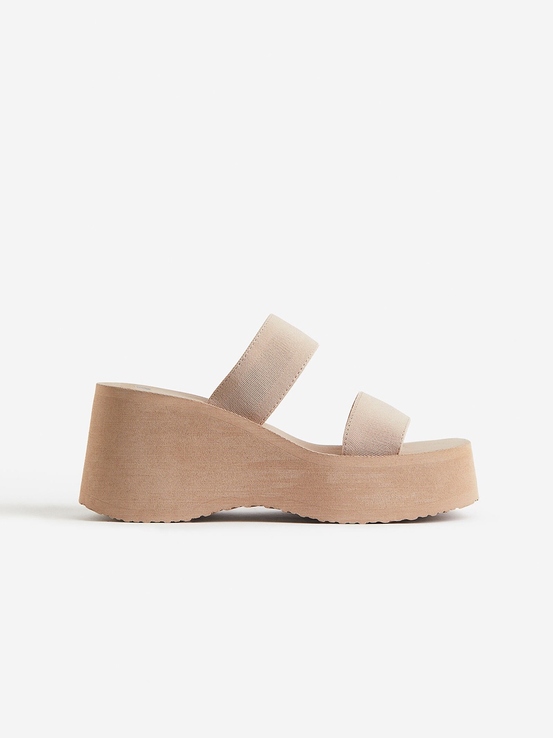

H&M Wedge-Heeled Mules, Beige