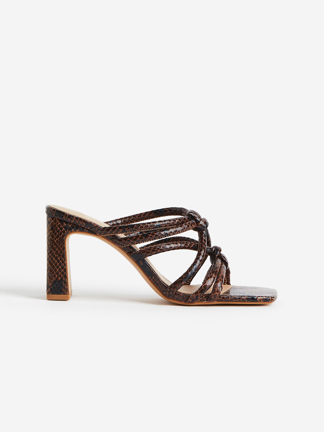 

H&M Square-Toe Mules, Brown
