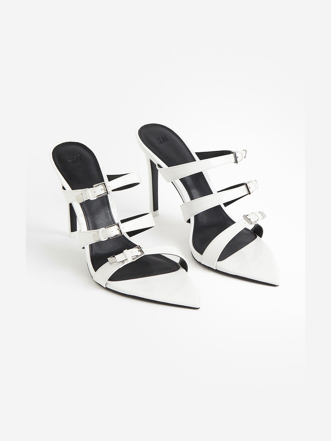 

H&M Pointed Heeled Sandals, White