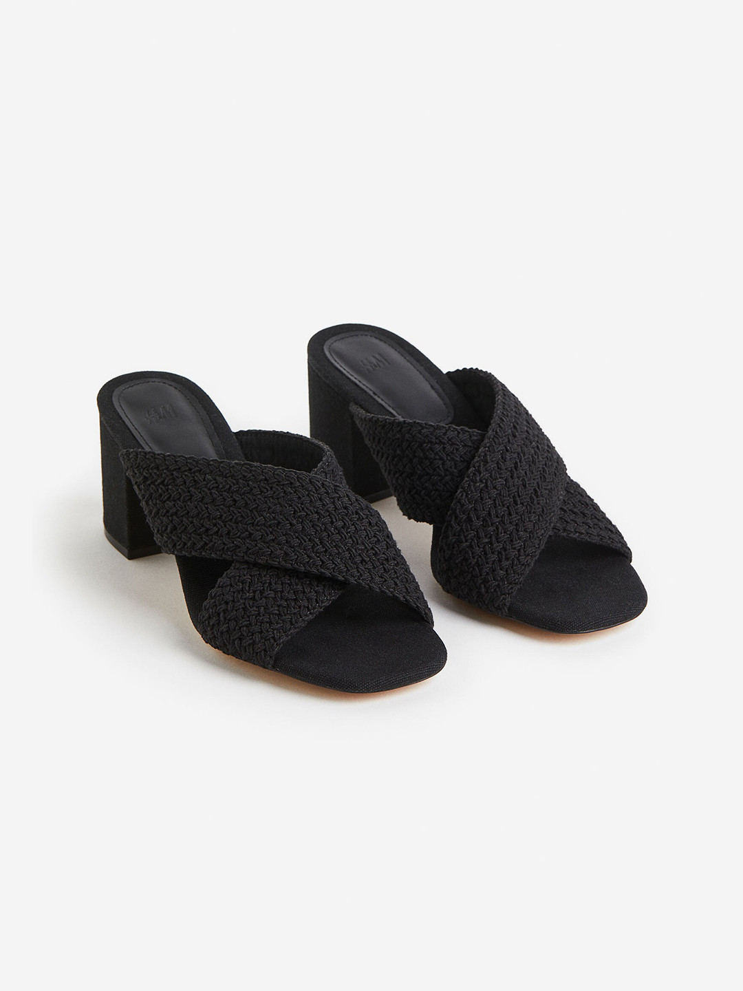 

H&M Crochet-Detail Mules, Black