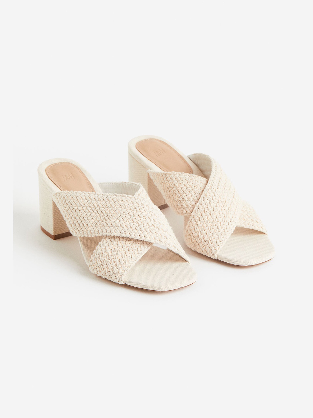 

H&M Crochet-Detail Mules, Beige