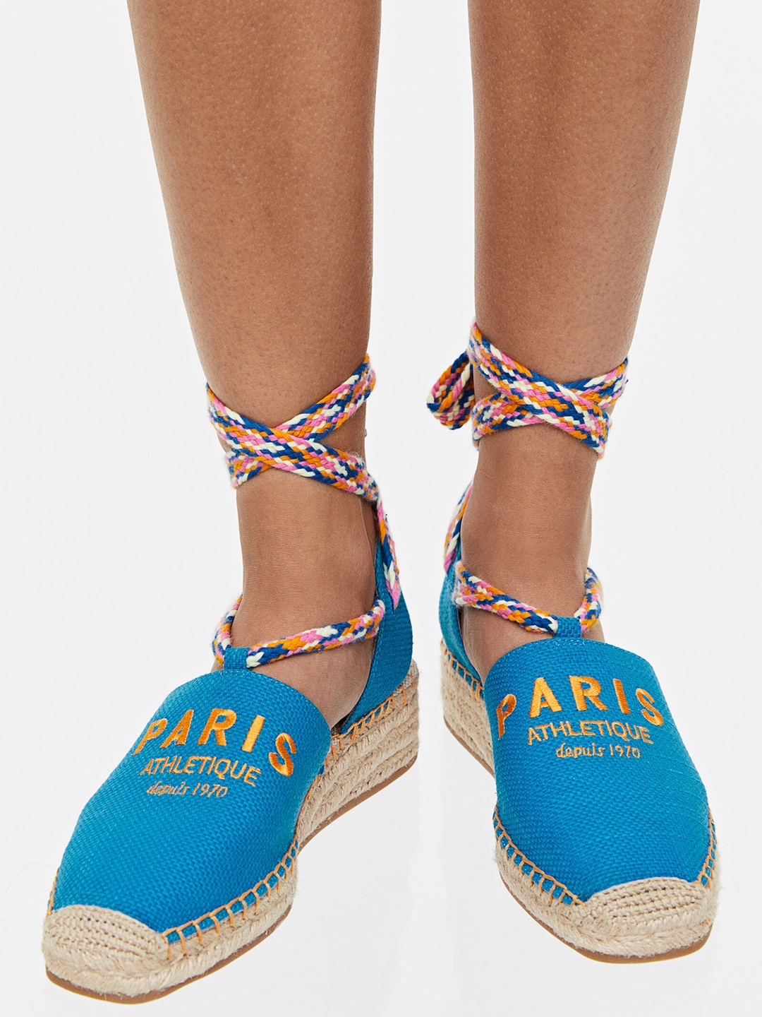 

H&M Tie-Strap Espadrilles, Blue