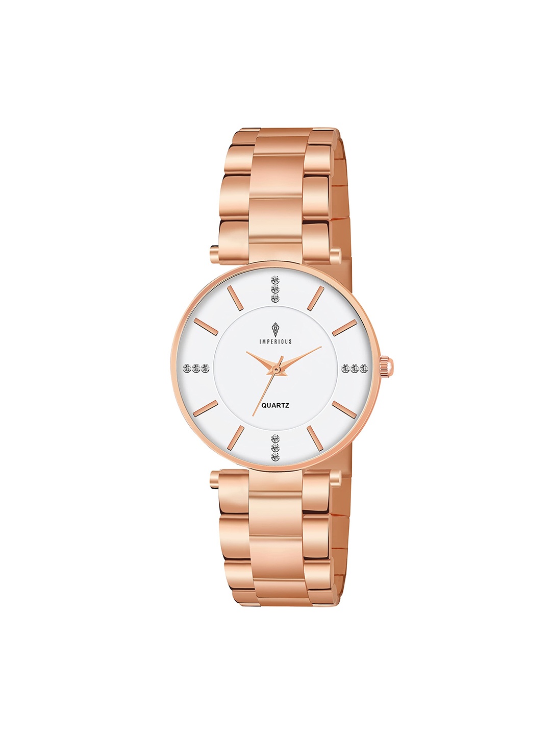 

Imperious- The Royal Way Women White Brass Embellished Dial & Multicoloured Bracelet Style Straps Analogue Watch, Gold