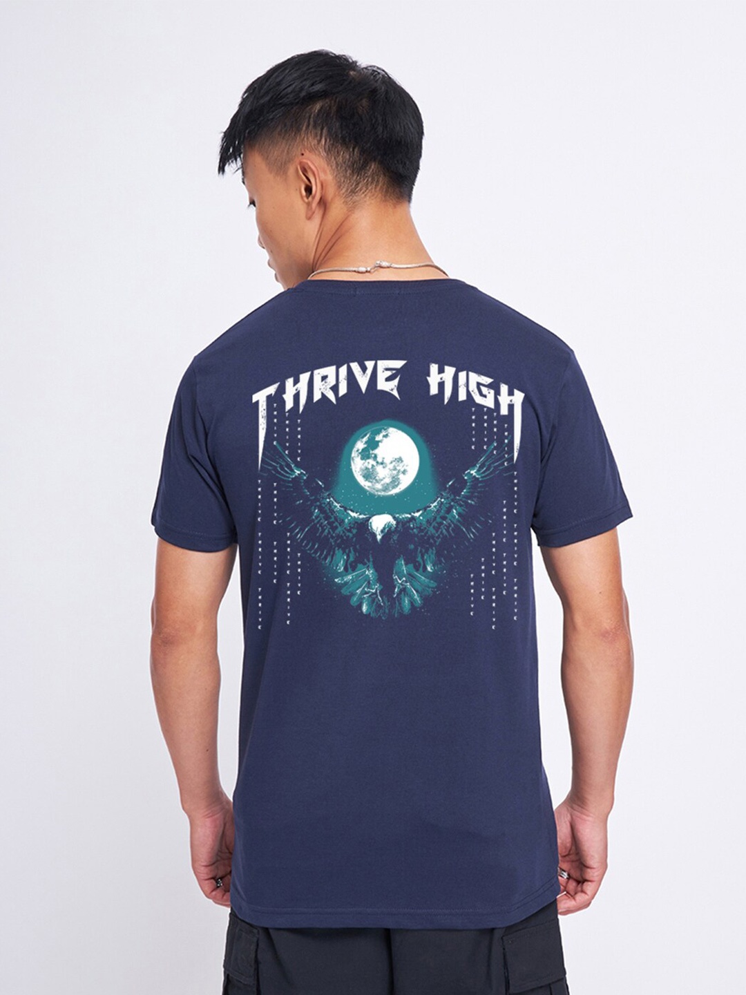 

Bewakoof Thrive High Graphic Printed T-shirt, Blue