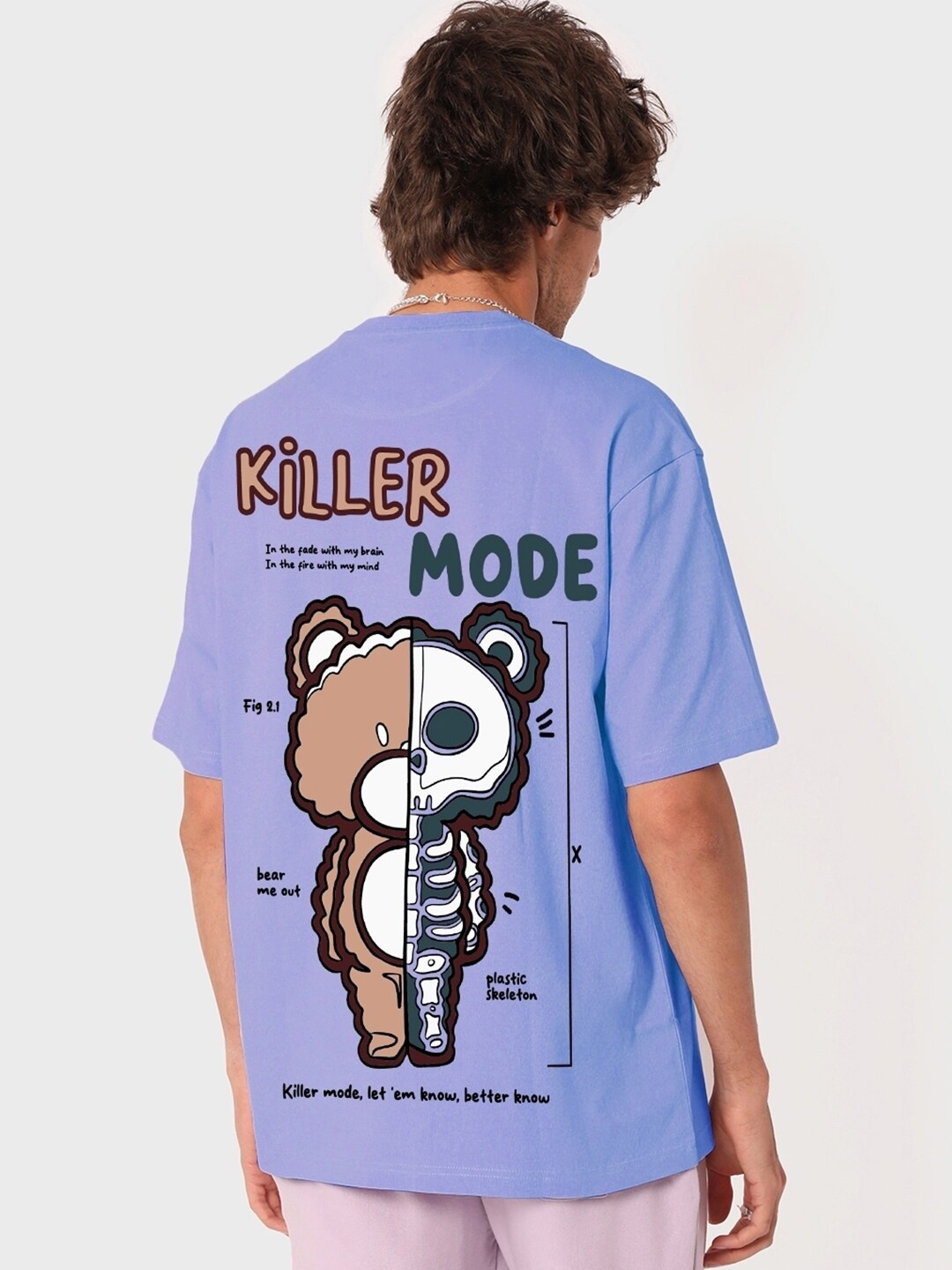 

Bewakoof Charlie Jap Graphic Printed Pure Cotton Oversized Fit T-shirt, Purple