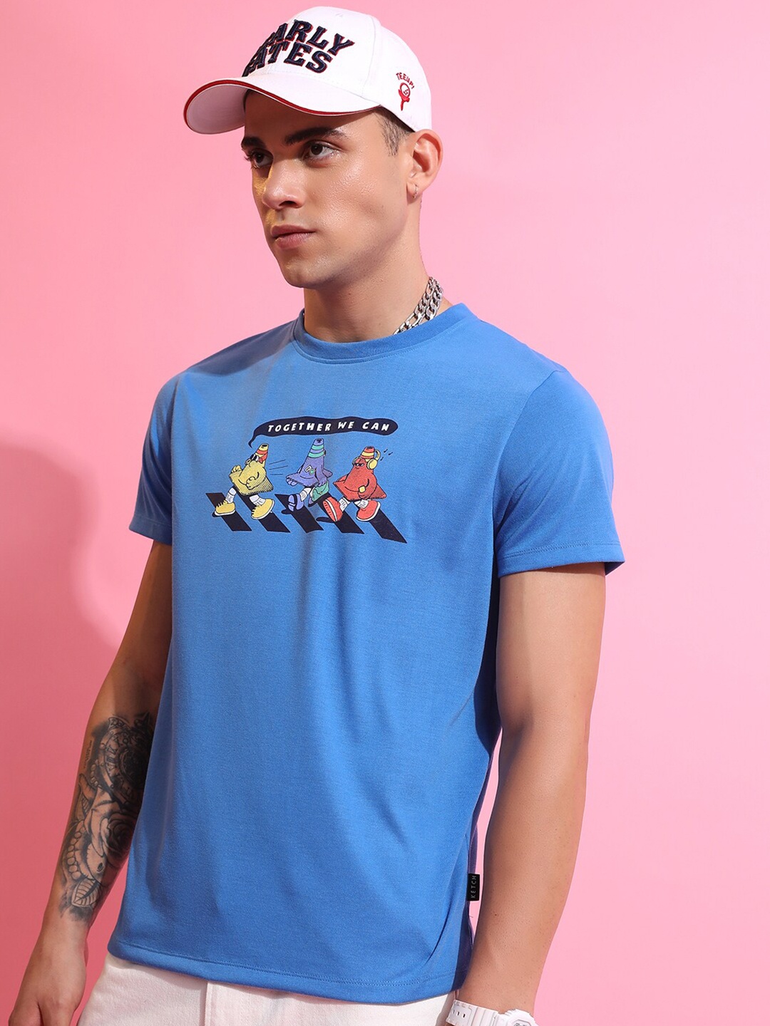 

KETCH Blue Graphic Printed Relaxed Fit T-shirt