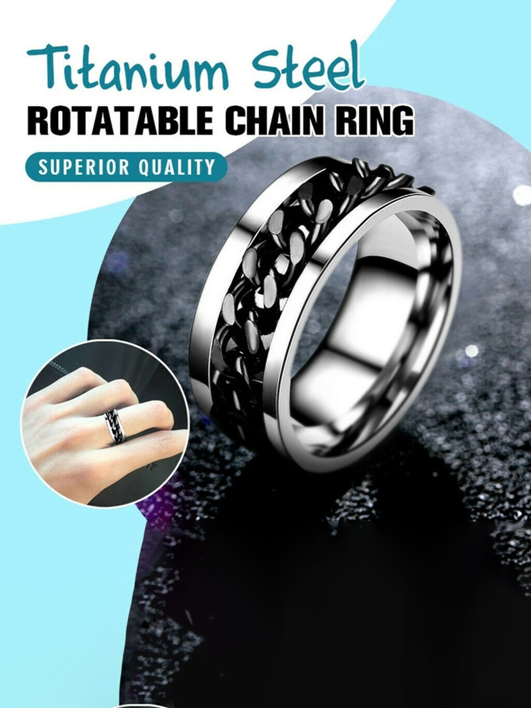 

MEENAZ Unisex Set Of 2 Silver-Plated Textured Band Finger Rings