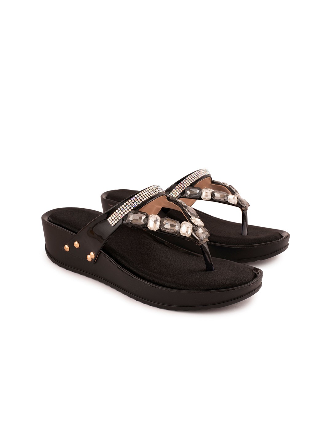 

DEAS Embellished Flatform Heels, Black