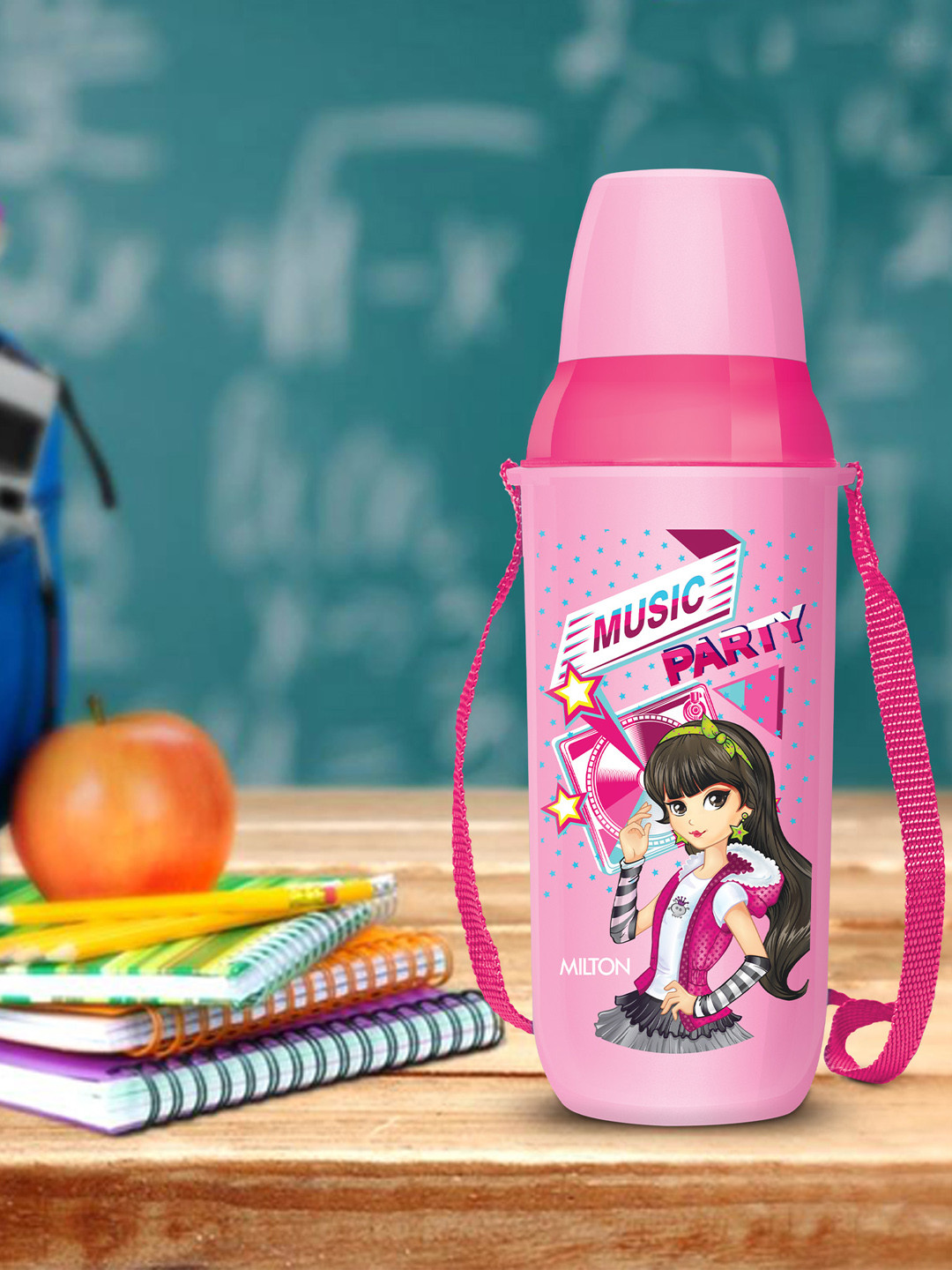 

Milton Kool Kid 650 Pink Insulated Water Bottle With Belt & Straw 600 ml