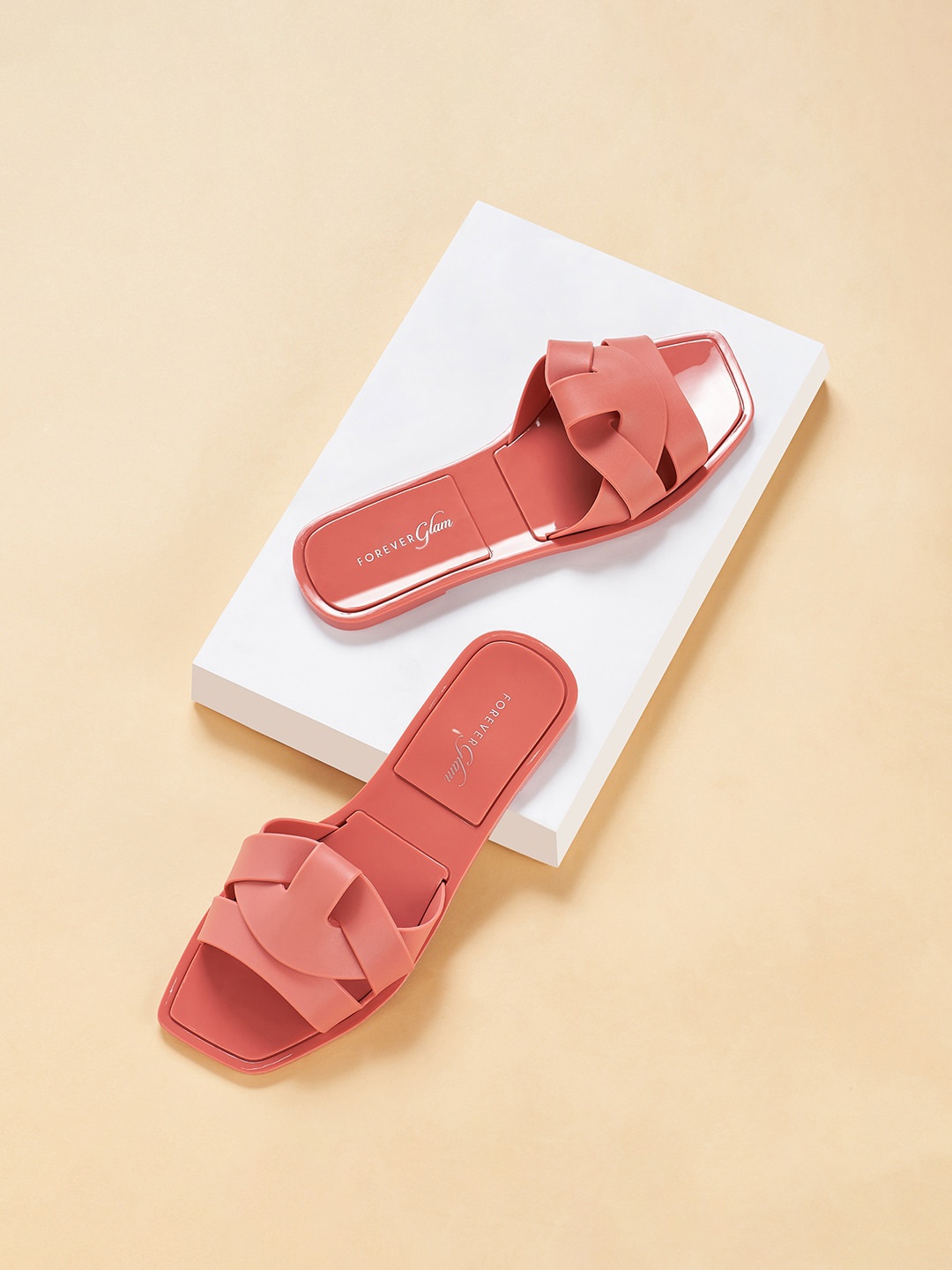 

Forever Glam by Pantaloons Strappy Open Toe Flats, Peach