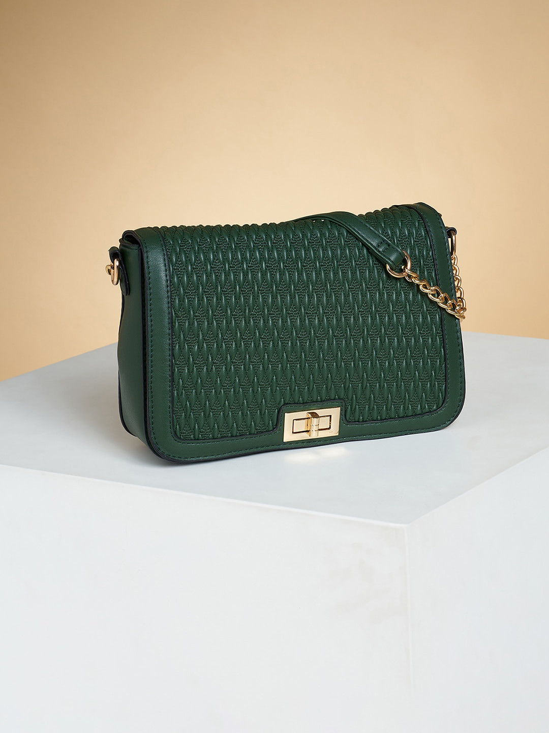 

Forever Glam by Pantaloons Textured Sling Bag, Green
