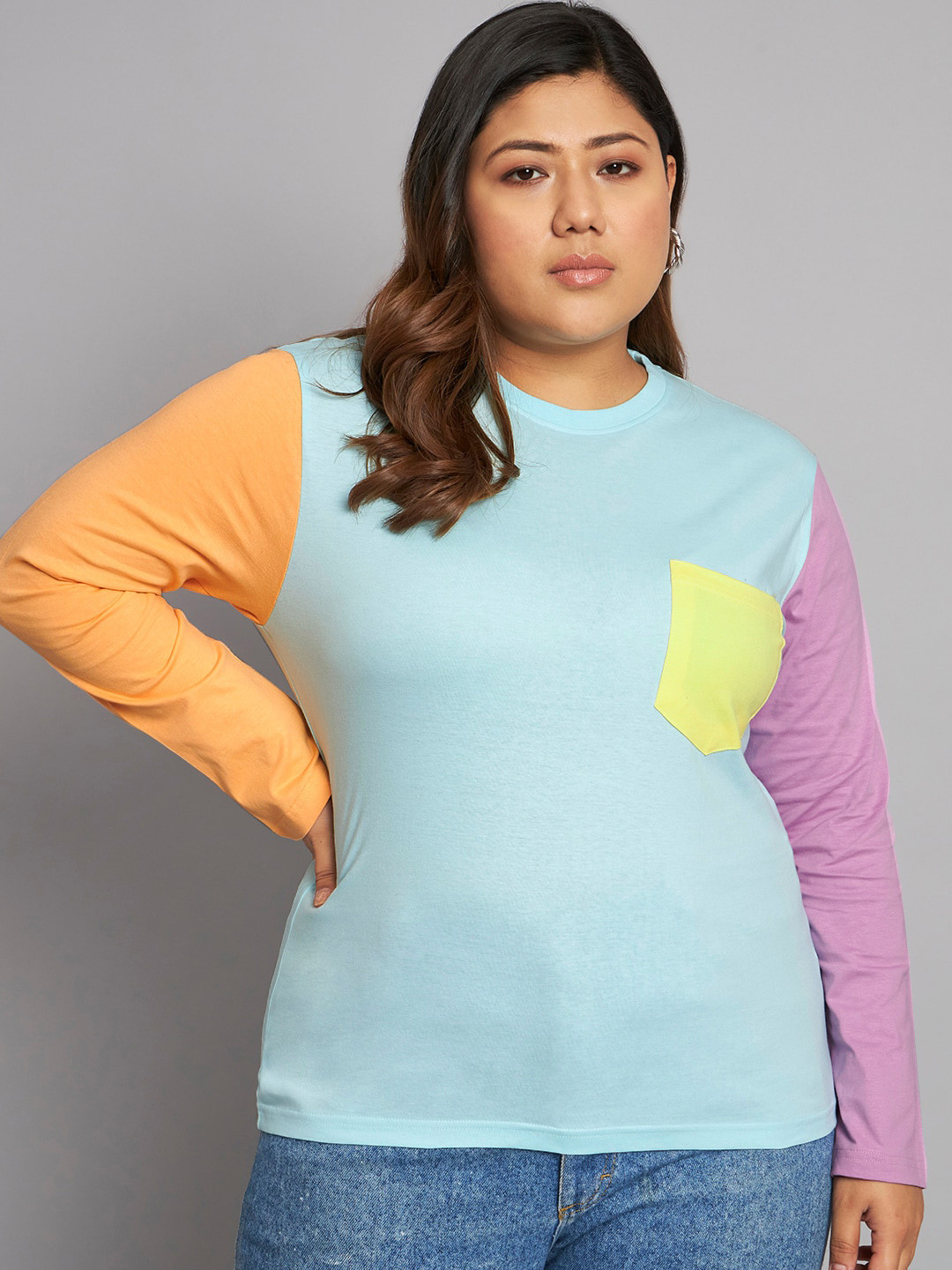 

BEYOUND SIZE - THE DRY STATE Plus Size Relaxed Cotton T-shirt, Blue