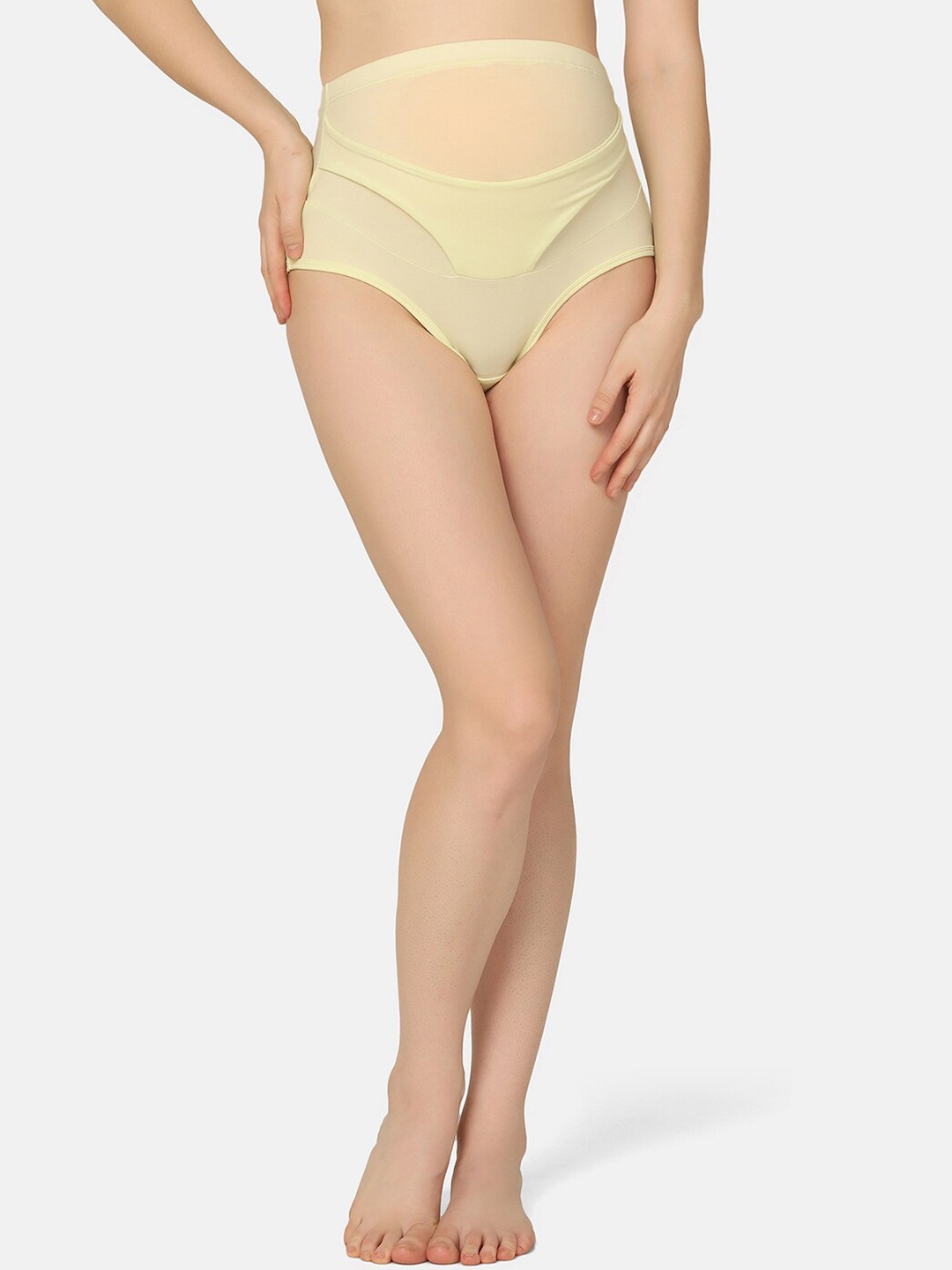 

MAMMA PRESTO High-Rise Cotton Maternity Briefs MPU-18 YELLOW-I23