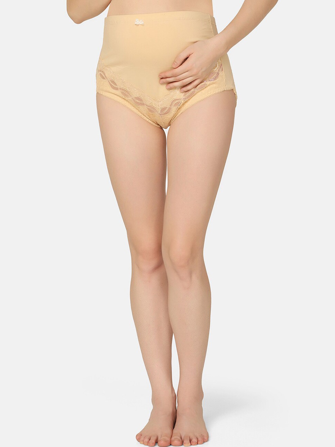 

MAMMA PRESTO High-Rise Cotton Maternity Briefs MPU-17 LBROWN-C23, Brown