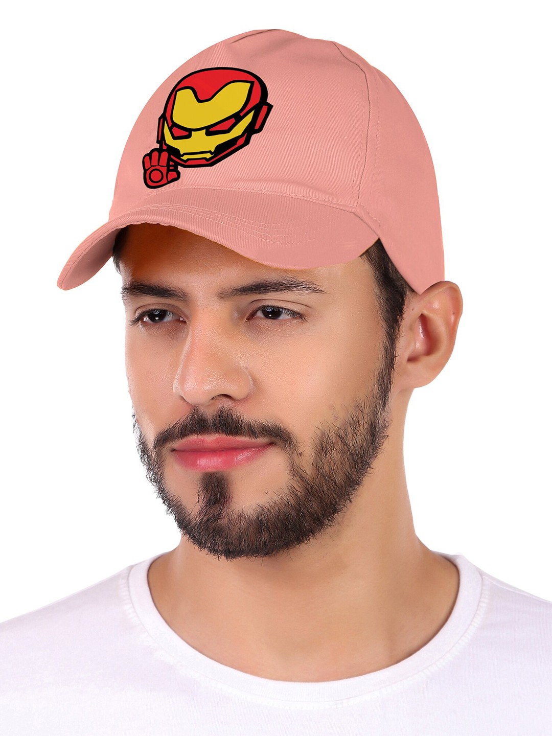 

Knotyy Unisex Iron Man Printed Baseball Cap, Pink