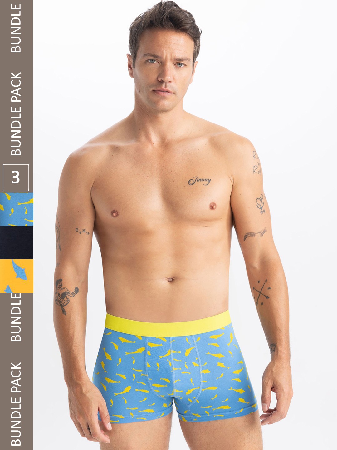 

DeFacto Pack of 2 Printed Basic Trunks - 232607832, Blue