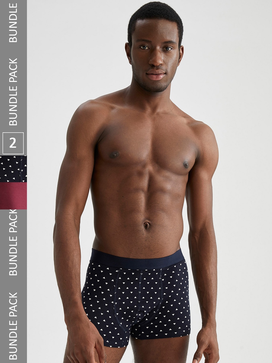 

DeFacto Pack of 2 Printed Low-Rise Trunks-229785486, Navy blue