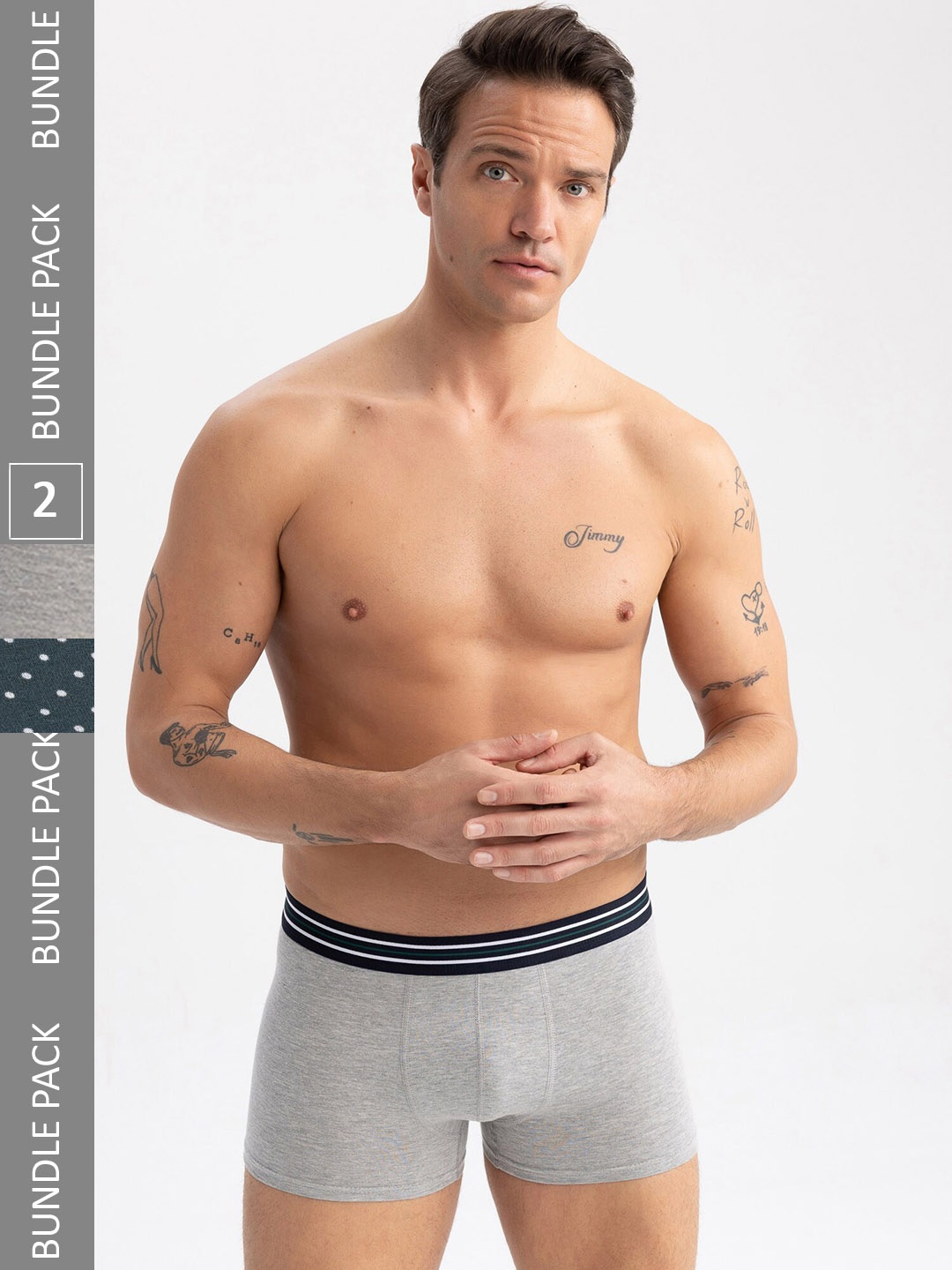 

DeFacto Pack Of 2 Printed Trunks 231850955, Grey