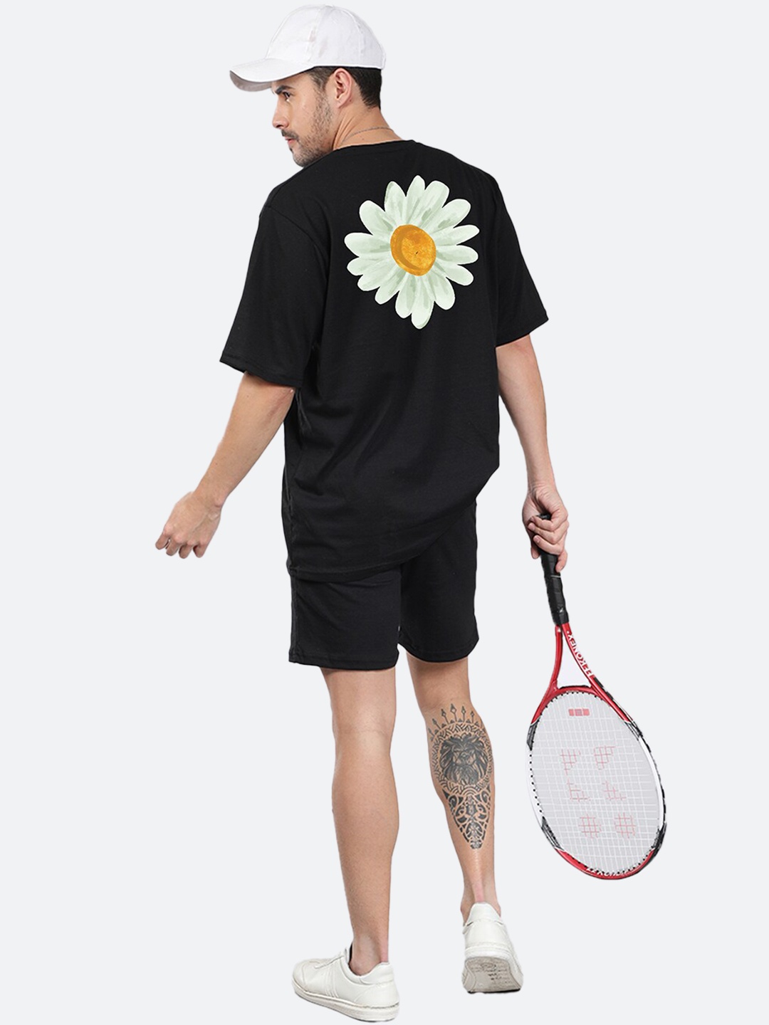 

Mad Over Print Printed Cotton T-Shirts & Shorts Co-ords Set, Black