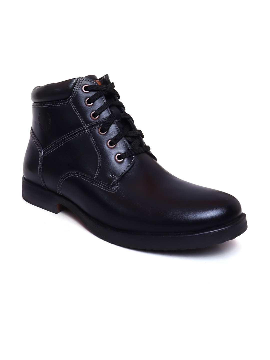

Zoom Shoes Men Mid-Top Leather Regular Boots, Black