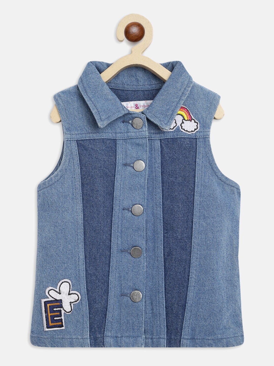 

TALES & STORIES Girls Denim Waistcoat, Blue