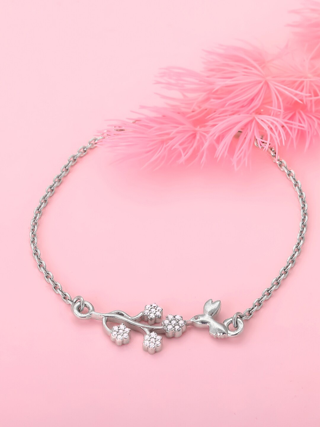 

GIVA Women 925 Sterling Silver Cubic Zirconia Link Bracelet