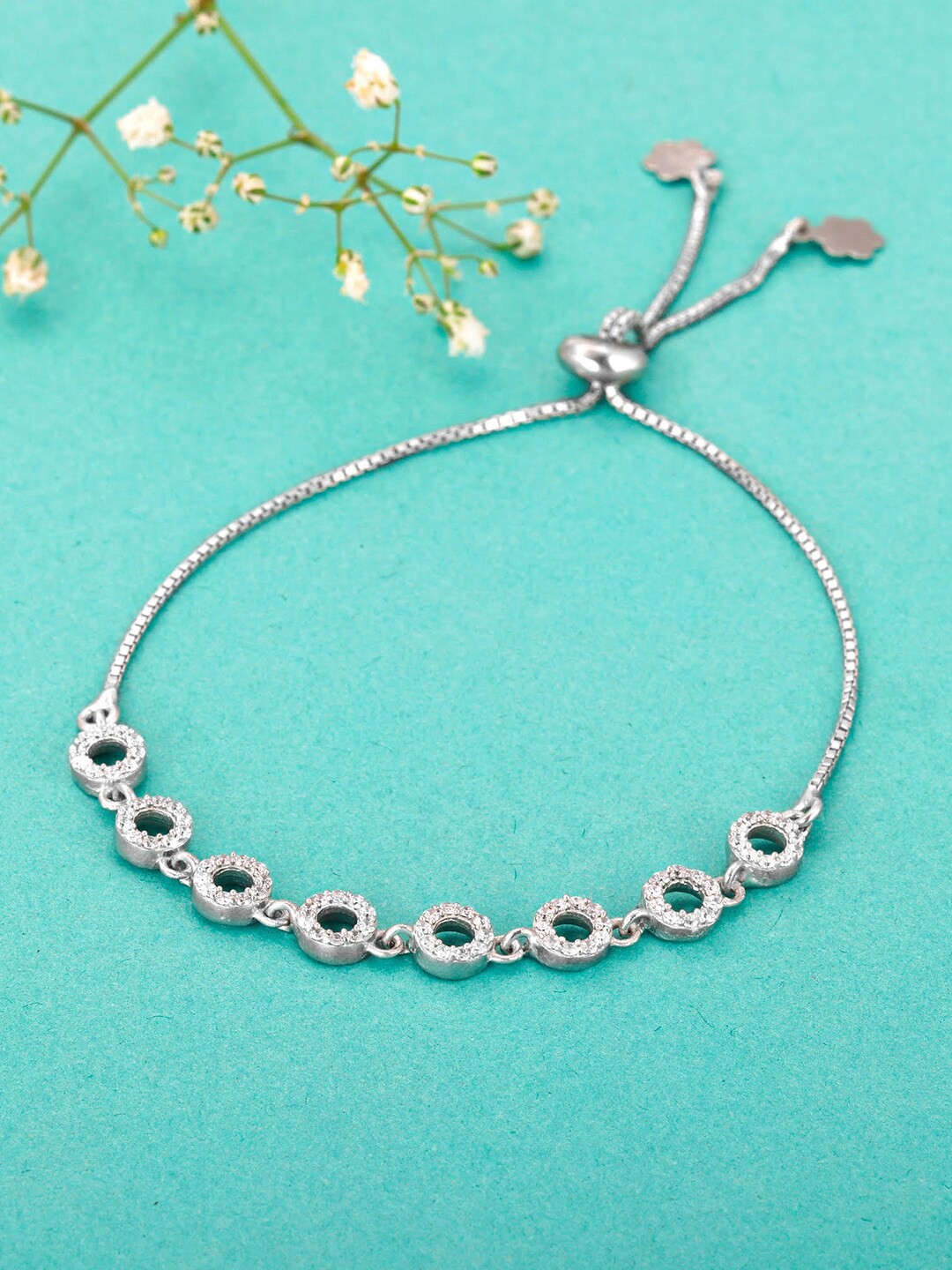 

GIVA Women 925 Sterling Silver Cubic Zirconia Link Bracelet