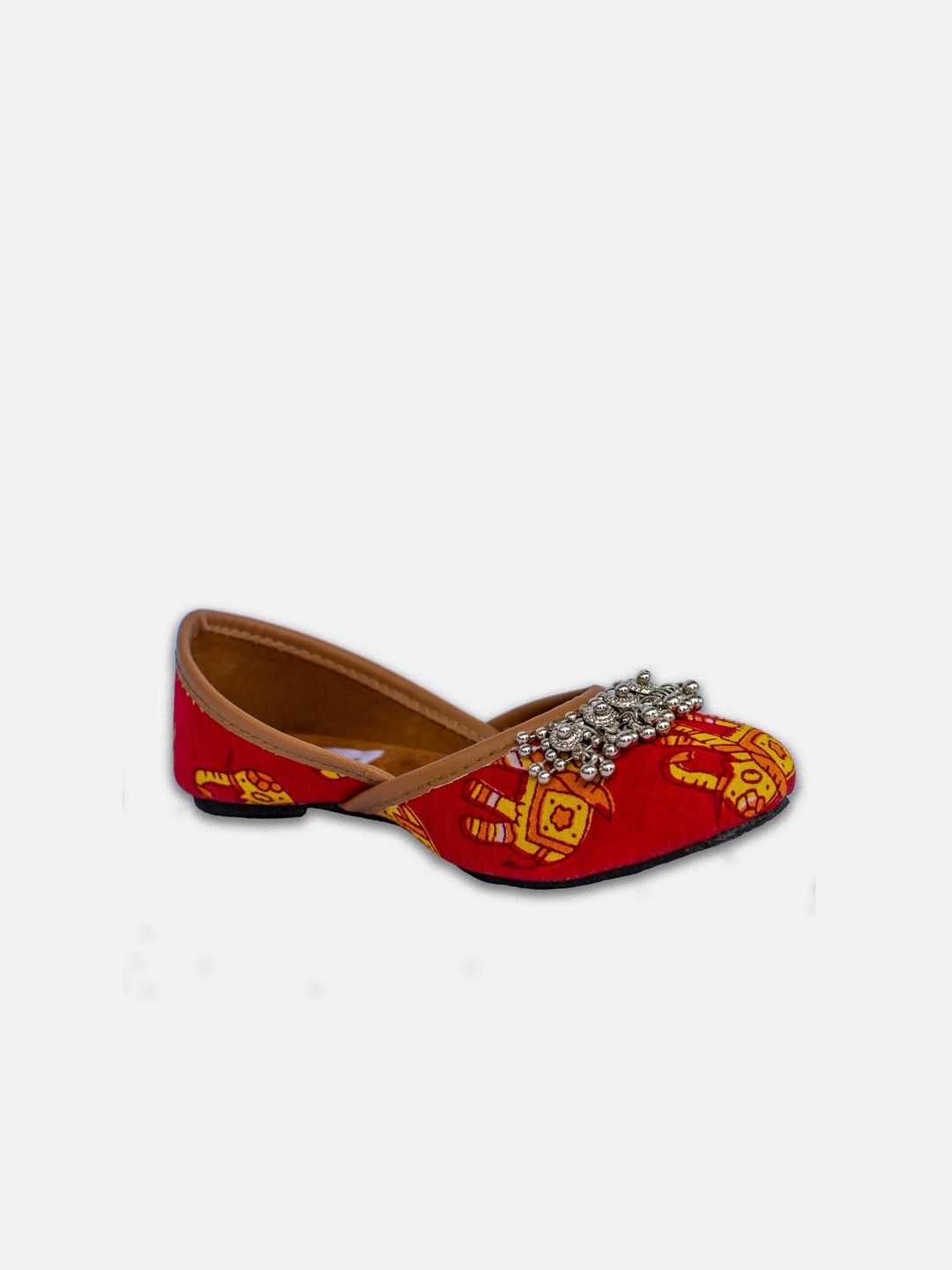 

BownBee Girls Printed Ethnic Mojaris, Red