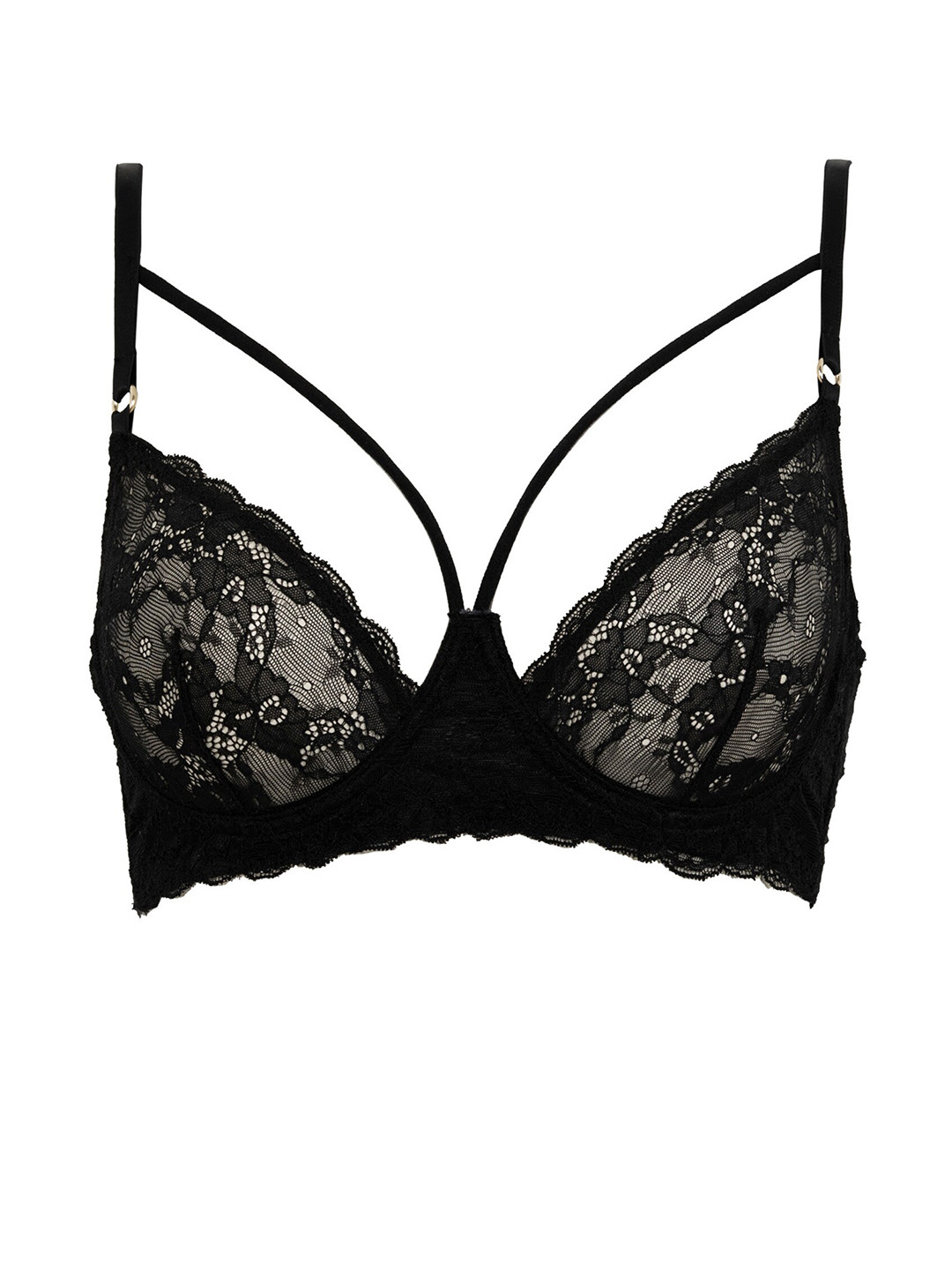 

DeFacto Floral Lace Bra Non Padded Cut And Sew Cups Medium Coverage-232499963, Black
