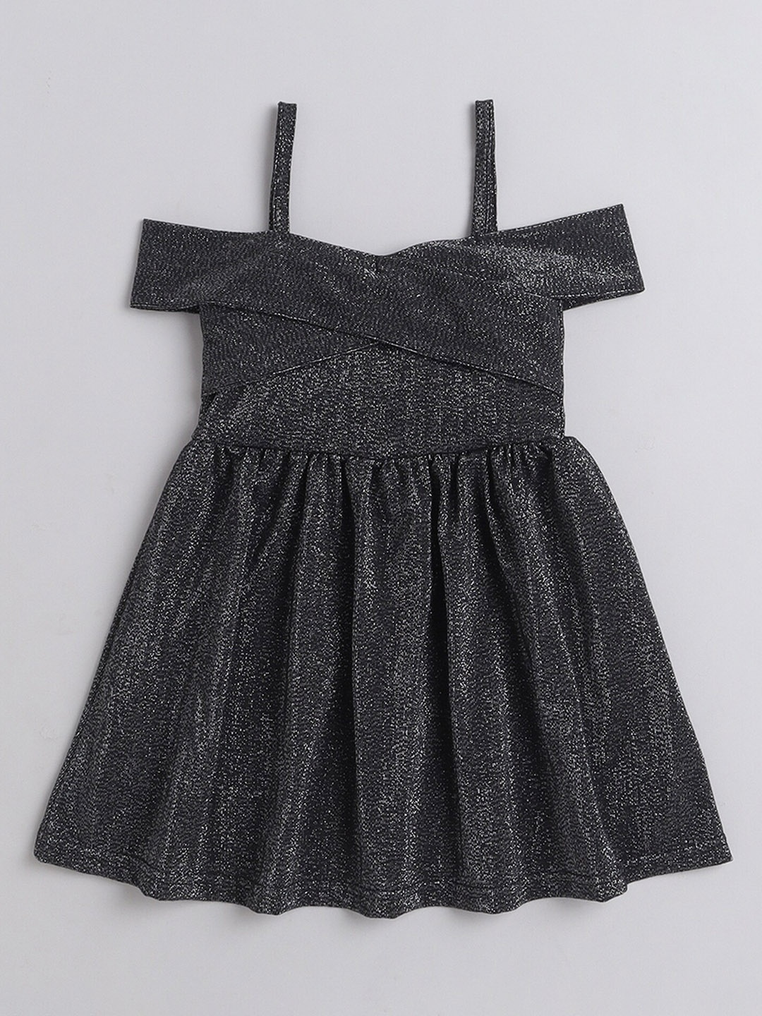 

taffykids Girls Shoulder Straps Fit & Flare Dress, Black