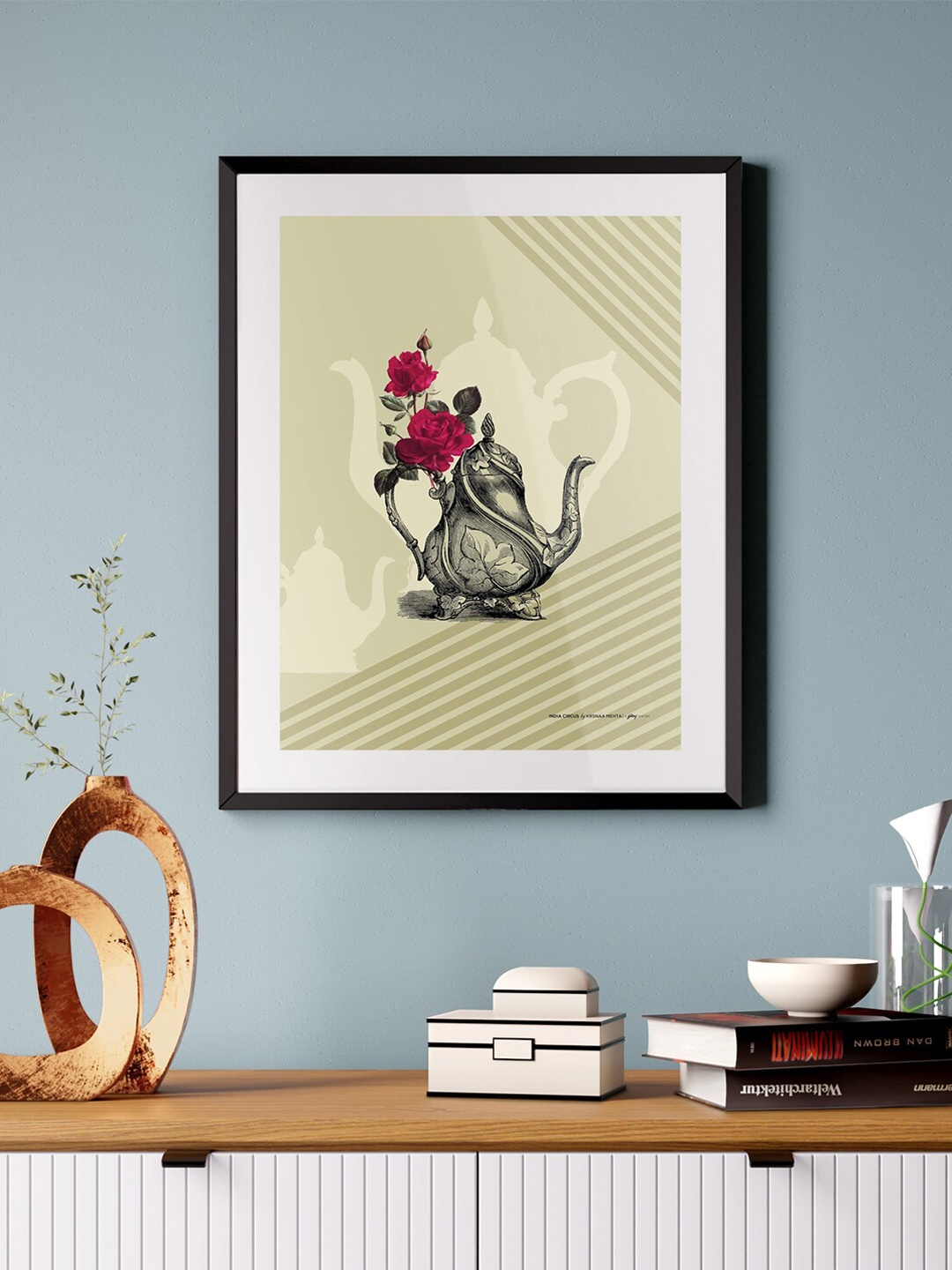 

India Circus by Krsnaa Mehta Green & Black Framed Wall Art