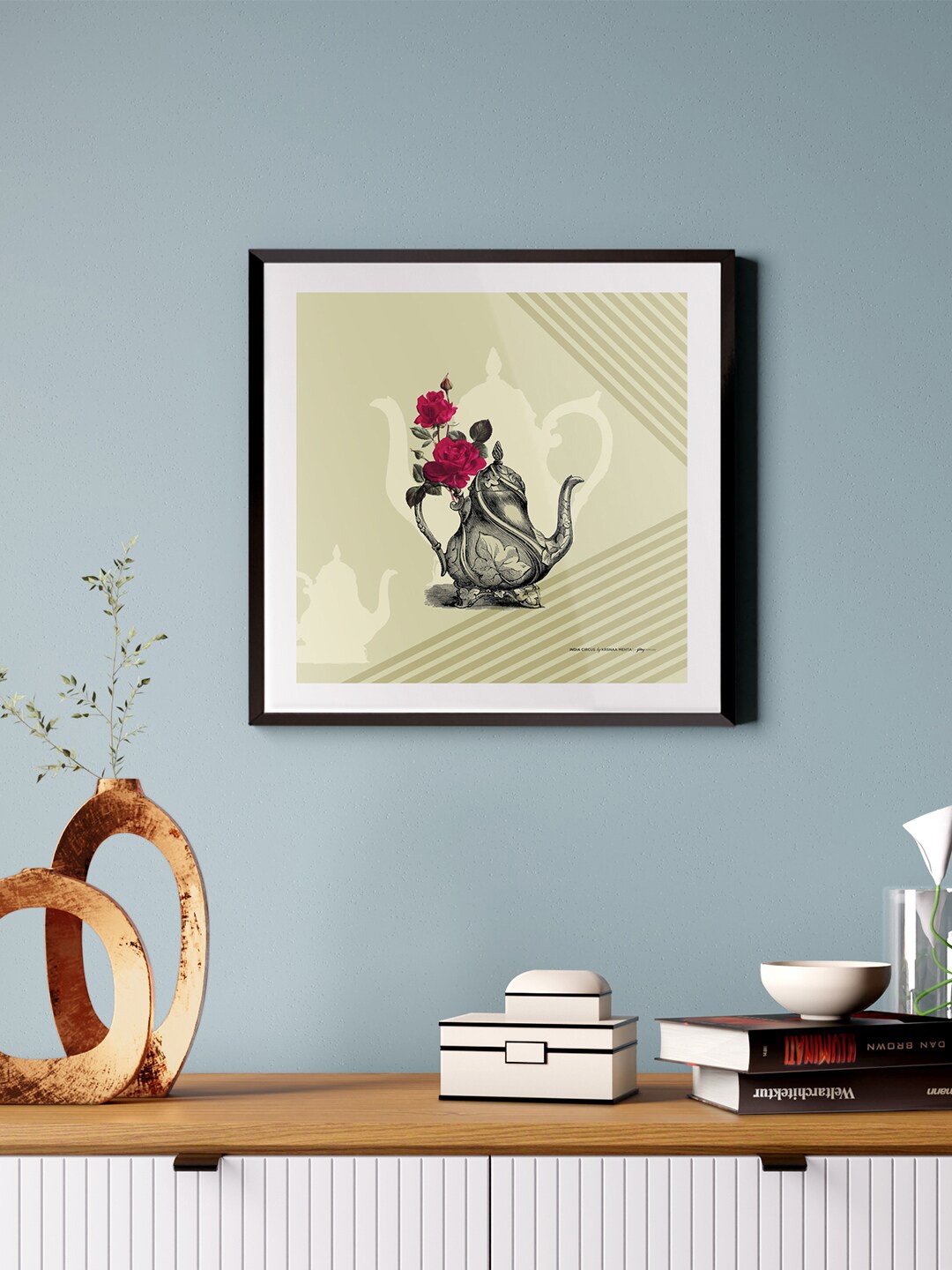 

India Circus by Krsnaa Mehta Green & Black Framed Wall Art