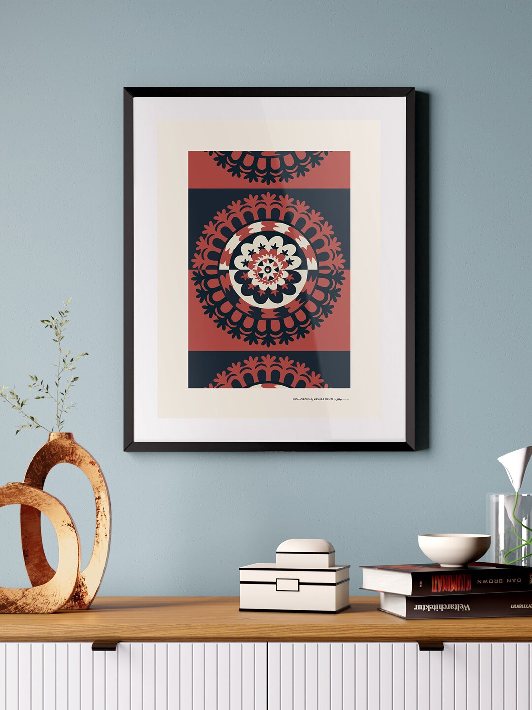 

India Circus by Krsnaa Mehta Red & Navy Blue Bohemian Dreams Framed Wall Art