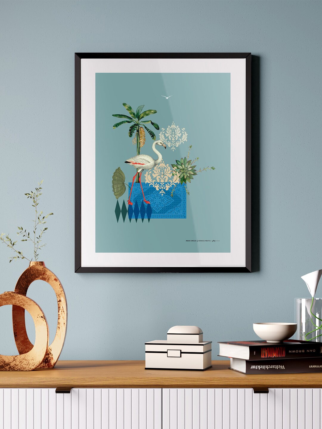 

India Circus by Krsnaa Mehta Blue & Green Feel Good Scenery Framed Wall Art