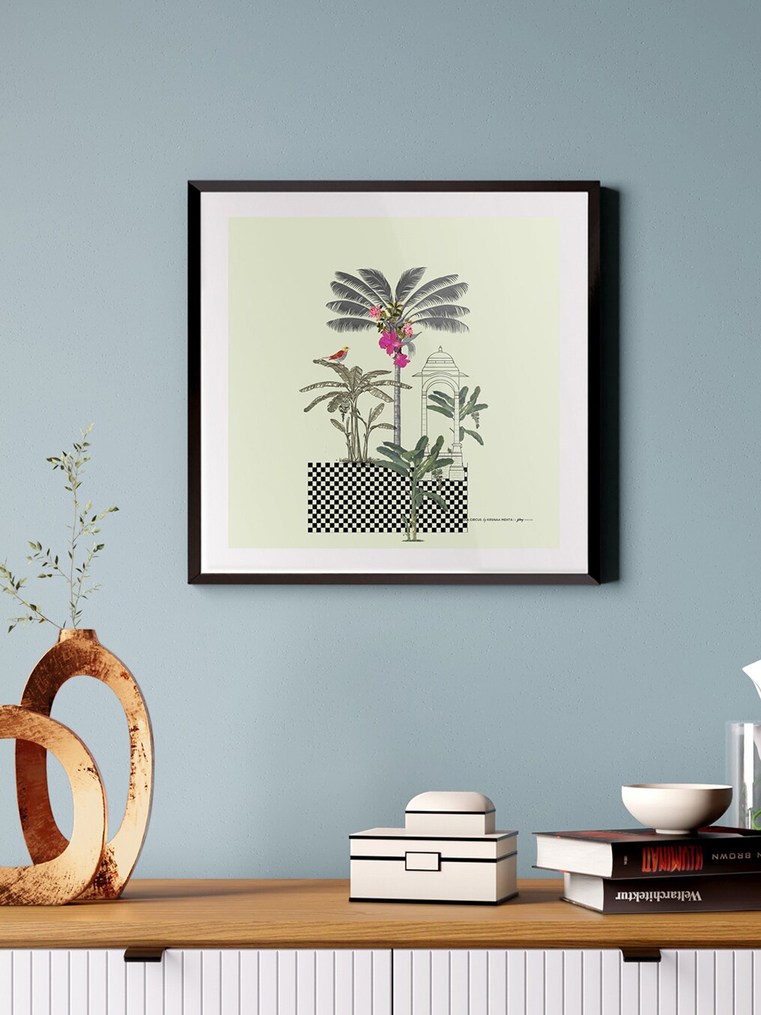 

India Circus by Krsnaa Mehta Green & Black Dreamy Sakura Framed Wall Art