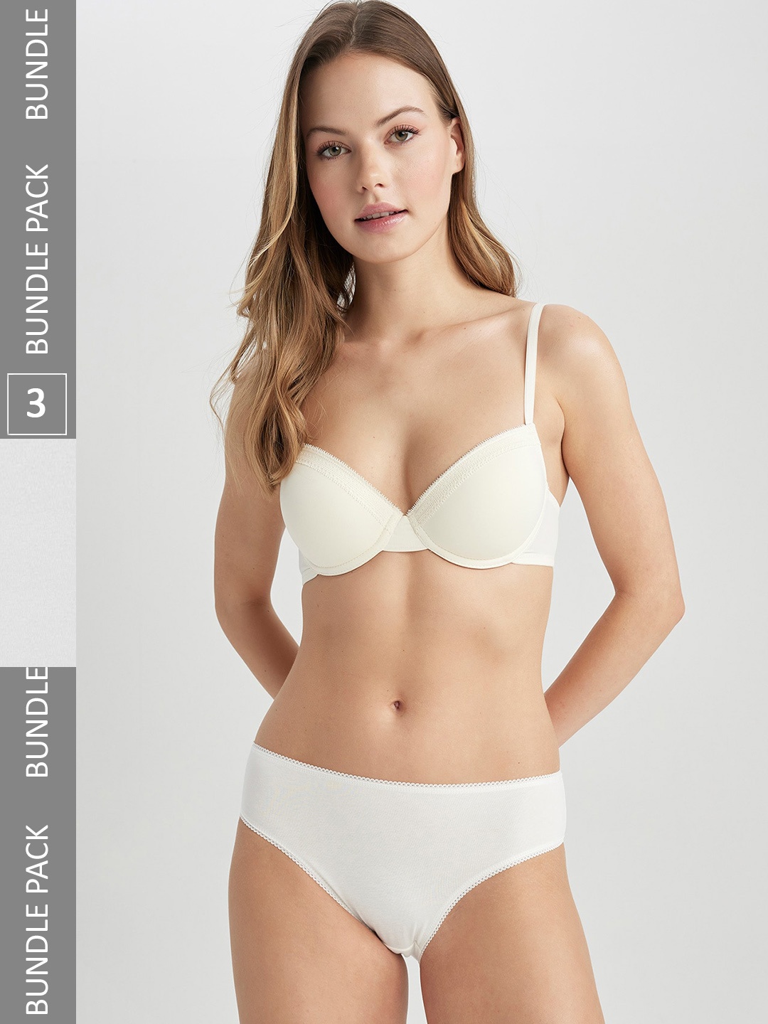

DeFacto Pack Of 3 Mid-Rise Hipster Briefs 232682435, Off white
