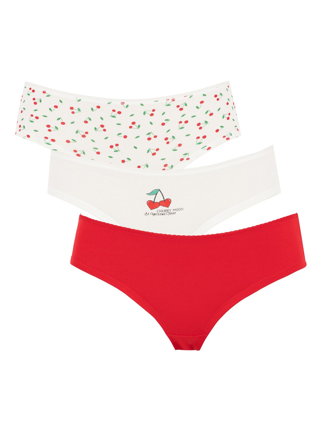 

DeFacto Pack Of 3 Mid-Rise Hipster Briefs 232600061, Red
