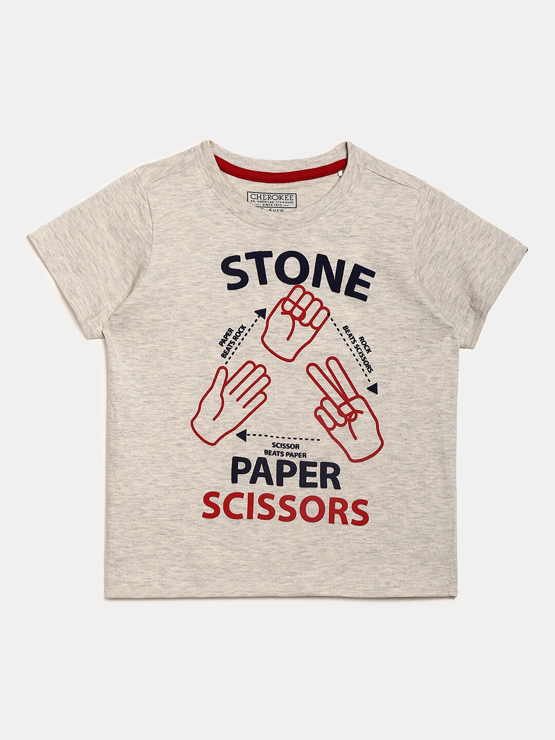 

V-Mart Boys Typography Printed Cotton T-shirt, Grey