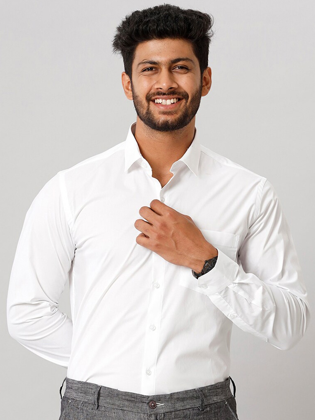 

Ramraj Tailored Fit Cotton Formal Shirt, White