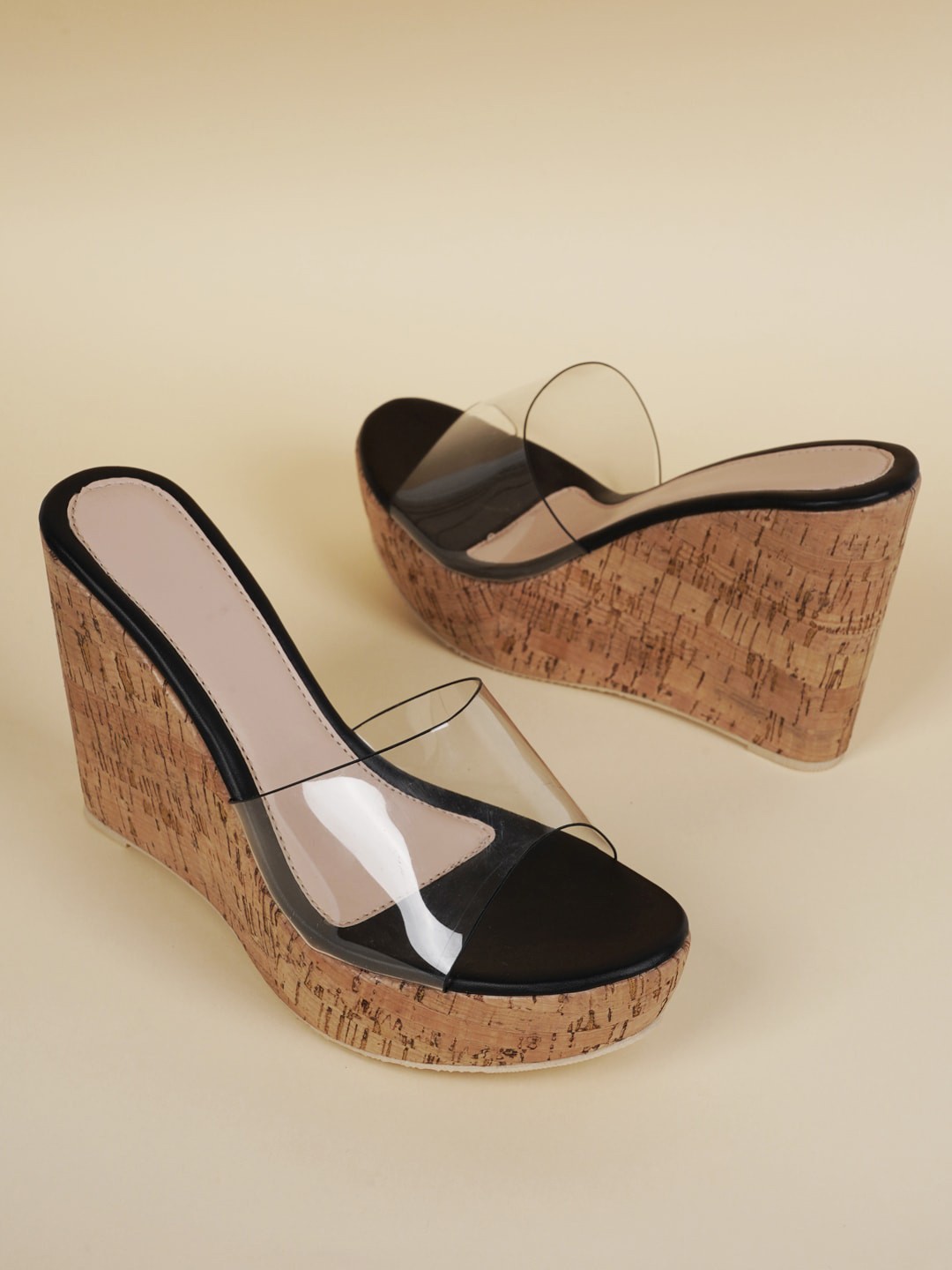 

SAPATOS Solid Wedge Heels, Black