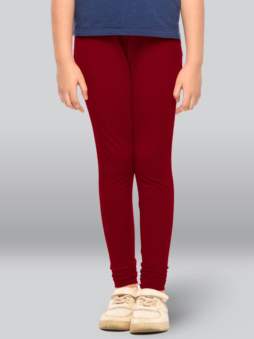 

LYRA Girls Pure Cotton Churidar-Length Leggings, Maroon