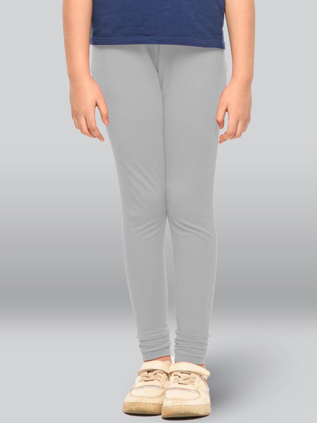 

LYRA Girls Pure Cotton Churidar-Length Leggings, Grey