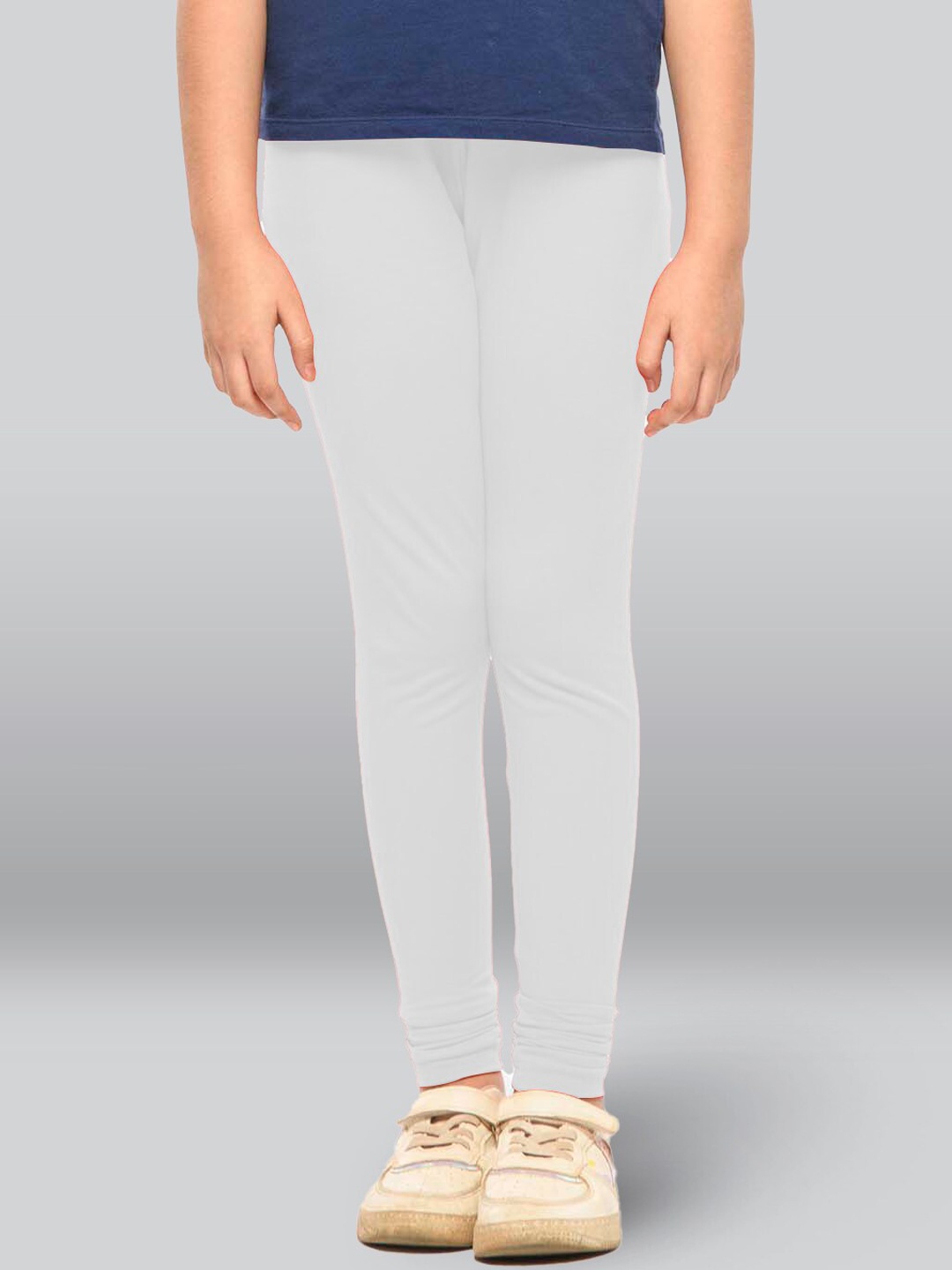 

LYRA Girls Mid-Rise Cotton Churidar-Length Leggings, White
