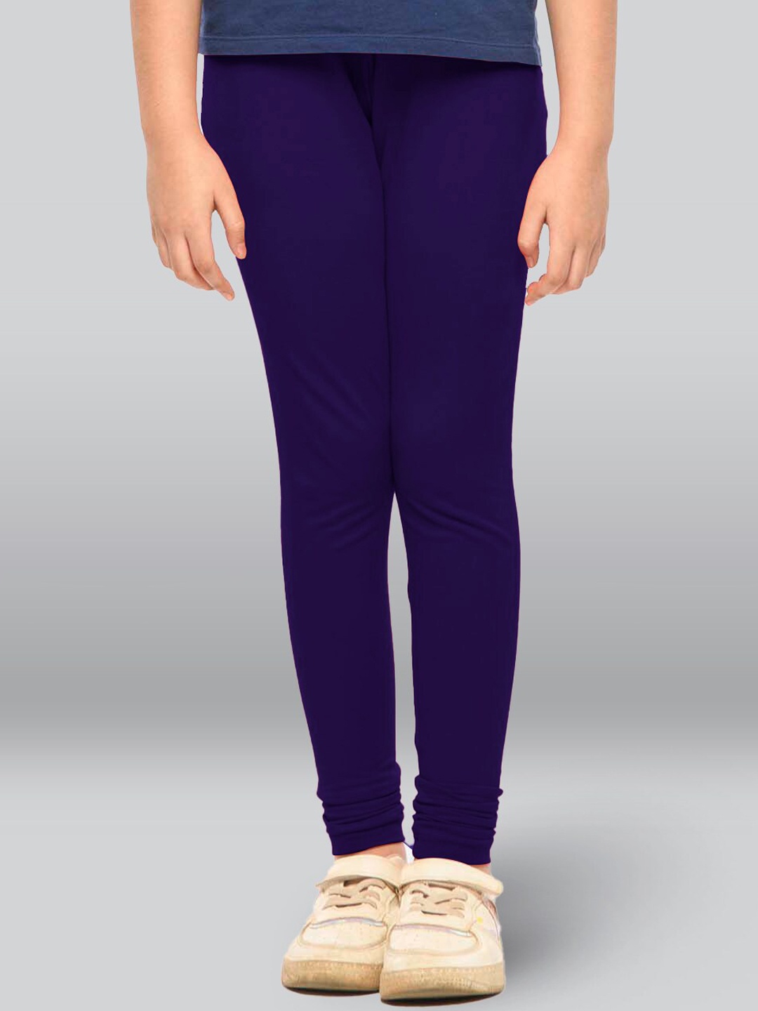 

LYRA Girls Mid-Rise Cotton Churidar-Length Leggings, Purple