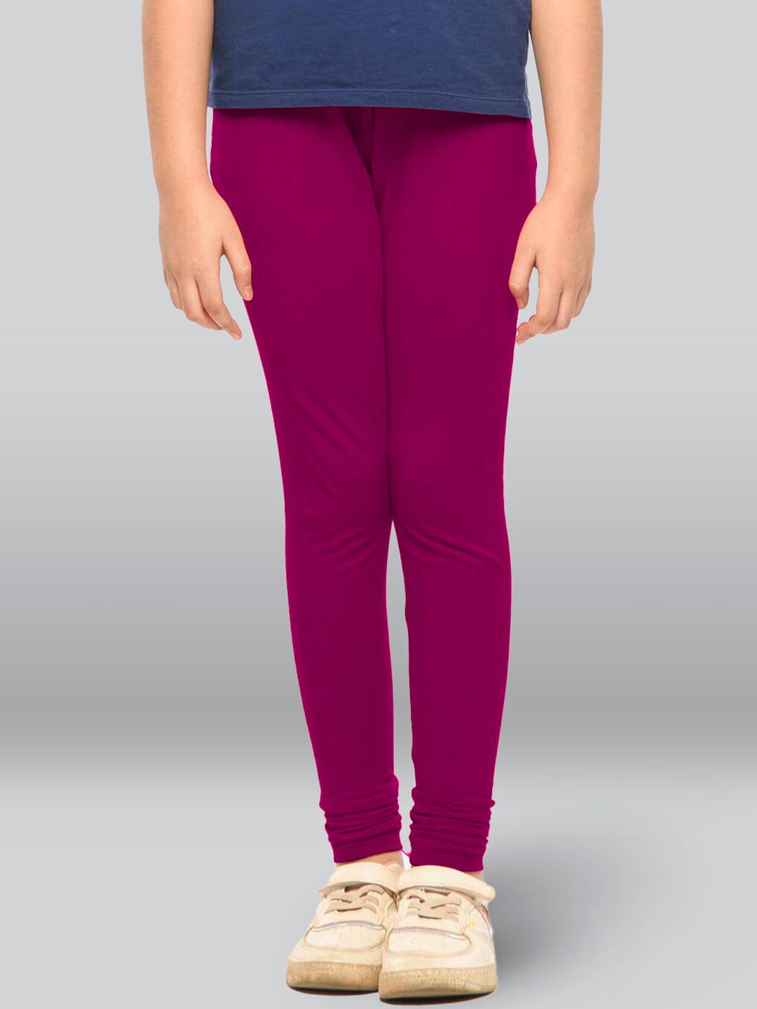 

LYRA Girls Mid-Rise Churidar-Length Cotton Legging, Purple