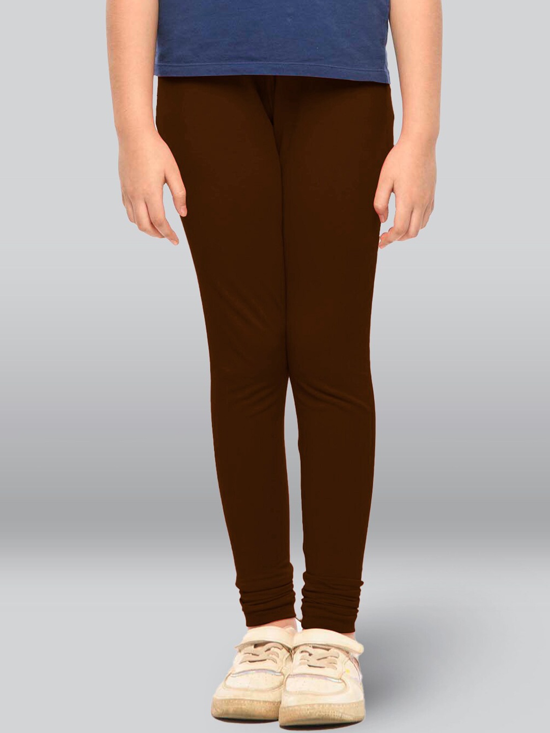

LYRA Girls Mid-Rise Cotton Churidar-Length Legging, Brown