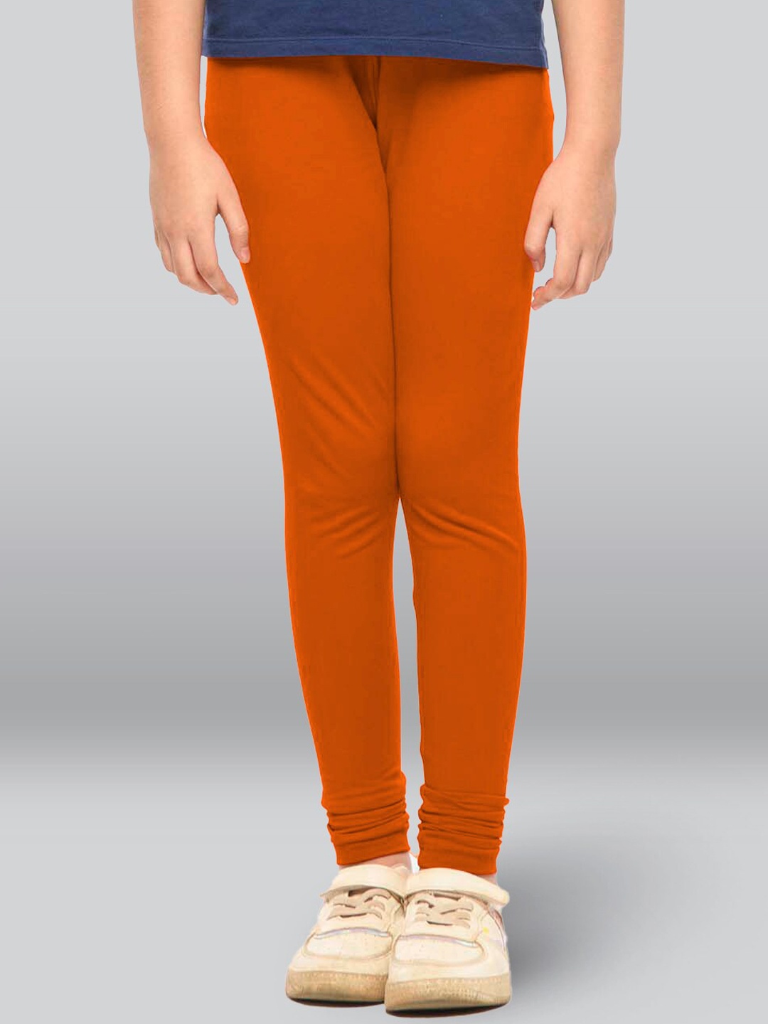 

LYRA Girls Mid-Rise Cotton Churidar-Length Legging, Orange