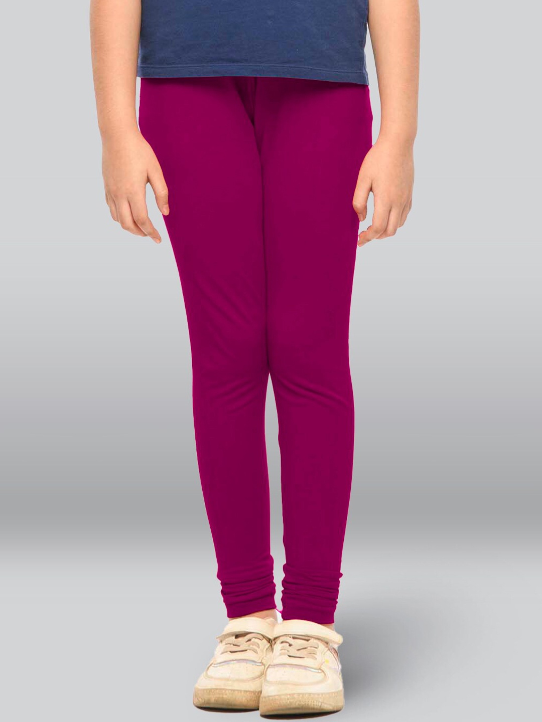 

LYRA Girls Mid-Rise Cotton Ankle-Length Leggings, Purple