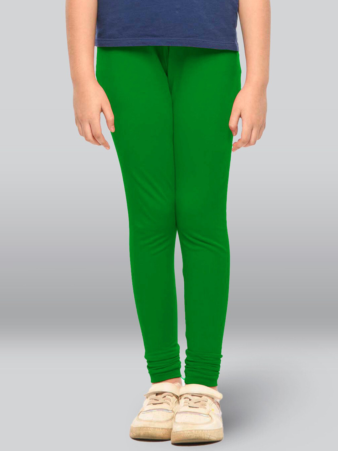 

LYRA Girls Mid-Rise Cotton Churidar-Length Leggings, Green