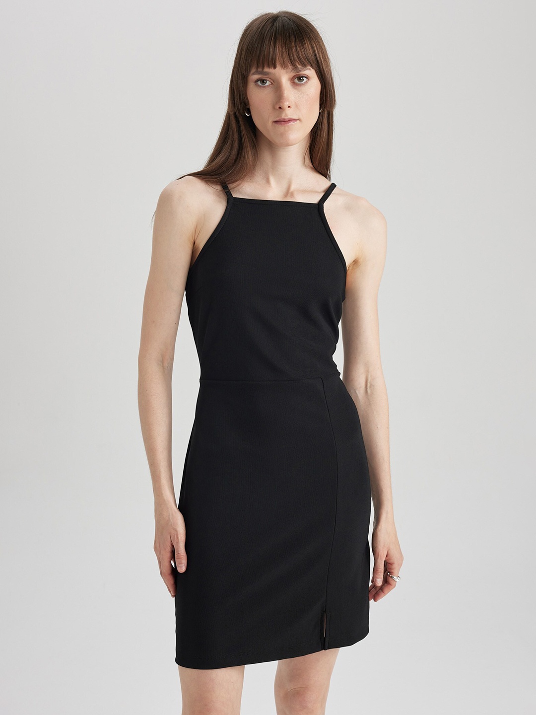 

DeFacto Sleeveless Sheath Mini Dress, Black